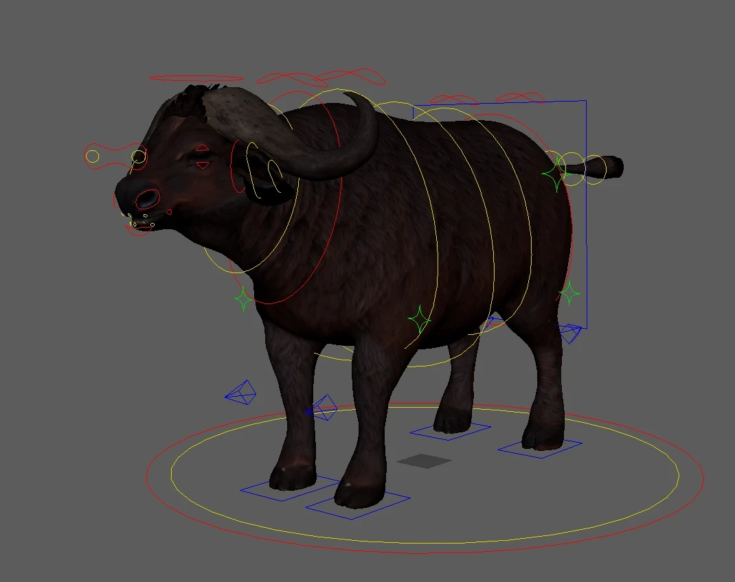 Gerenderte Ganzkörperansicht des Buffalo-Rigs